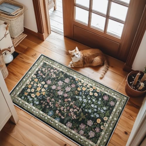 Machine Washable Throw Rugs for Entryway: Door Mat Indoor Entrance 2x3 Rug Small Area Rug Non-Slip Low Pile Kitchen Rug for Front Door Indoor Entrance Kitchen Bedroom Kids Room - Image 6
