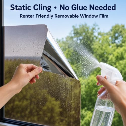 FILMGOO One Way Privacy Window Film Heat Control Mirror Tint 35.4Inx6.5Ft - Image 4