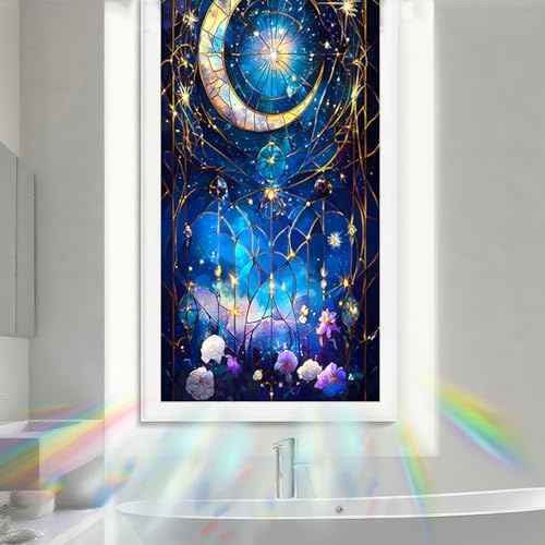 Nuxovilar Frosted Moon Star Pattern Window Glass Film 17.7x39.4 in PVC - Image 6