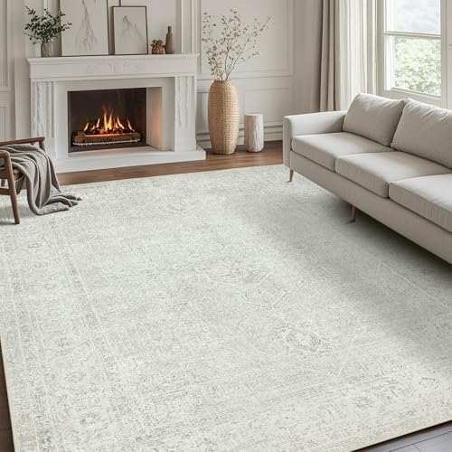 6x9 Washable Area Rugs for Living Room,Bedroom,Dining Room(Concrete Grey) by Srugn