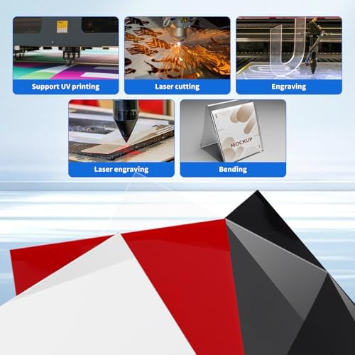 White Cast Acrylic Sheets Plexiglass Sheets 1/8 in Plastic Board 8X8 - Image 3