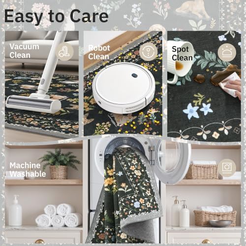 Soalmost Dog 6x9 Area Rugs for Living Room, Washable Animal Soft Rug Black - Image 7
