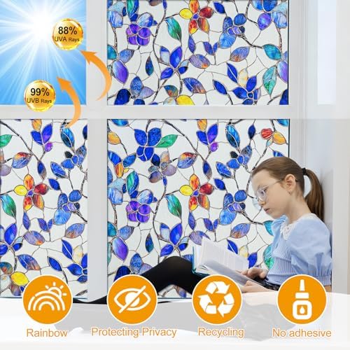 Frosted Privacy Window Film Static Cling Decorative Glass Film17.5x78.7in - Image 4