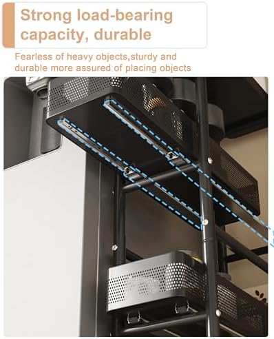 UMDONX 4-Tier Narrow Mobile Storage Cart with Pull-Out Baskets - Image 4