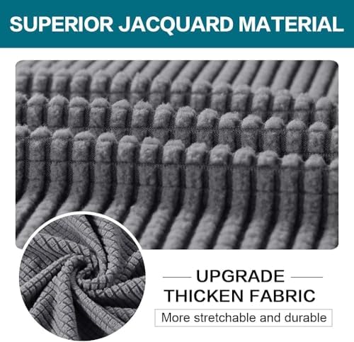 Turquoize 4 Piece Sofa Covers for 3 Cushion Couch Sofa Slipcover Soft Couch Cover for Dogs Washable Furniture Cover with 3 Individual Large Cushion Covers Feature Fabric (Large Sofa, Charcoal Gray) - Image 3