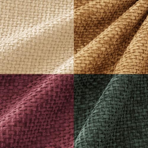 MIULEE Soft Decorative Chenille Pillow Covers Christmas Red Palette 18x18 - Image 6
