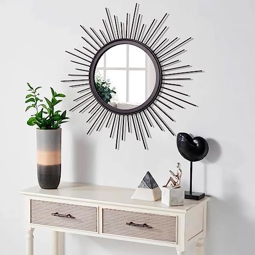 Black Sunburst Wall Mirror Decorative Metal Round Art Mirrors Large Wall Decor Hanging Mirror for Bathroom Bedroom Living Room Vanity Entryway 20" - Image 5