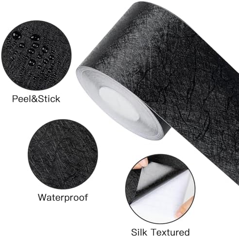 10M Black Mirror Border Peel and Stick, Bathroom Wallpaper Border Tape - Image 4
