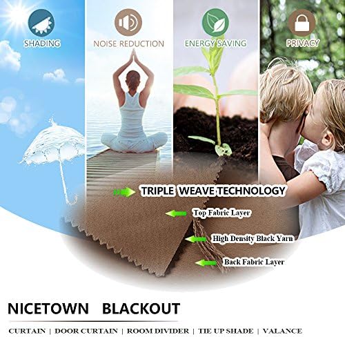 NICETOWN Noise Barrier Room Dividers Blind Screens Partitions, Home Decor Floor to Ceiling Divider Room Curtain for Shared Space, Office, Loft, Dorm, Hotel (1 Pcs, 9' Tall x 15' Wide, Cappuccino) - Image 5