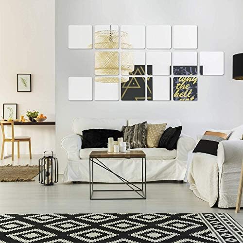 12PCS 3D Square Acrylic Mirror Wall Stickers - DIY Art Sheet Plastic Removable Tiles for Bathroom, Bedroom, Living Room, TV Background Decoration (Square) - Image 2