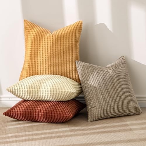MIULEE Fall Decorative Pillow Covers 18x18 Inch Set of 4 Terra Cotta - Image 2