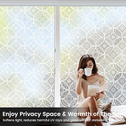 DKTIE Bohemian Stained Glass Window Film Easy to Install 35.4" x 118.1" - Image 5