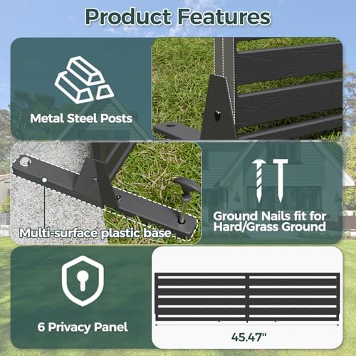 72" Privacy Screen Outdoor Privacy Fence Panel for Patio - Image 4