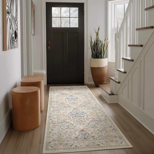 Runner Rug Washable Kitchen Runner: 2'x 6' Rug Runners for hallways Stain Resistant Non Slip Low Pile Soft Carpet Runners for Bedroom Hallway Entryway Indoor Beside Bathroom Laundry Room - Image 2