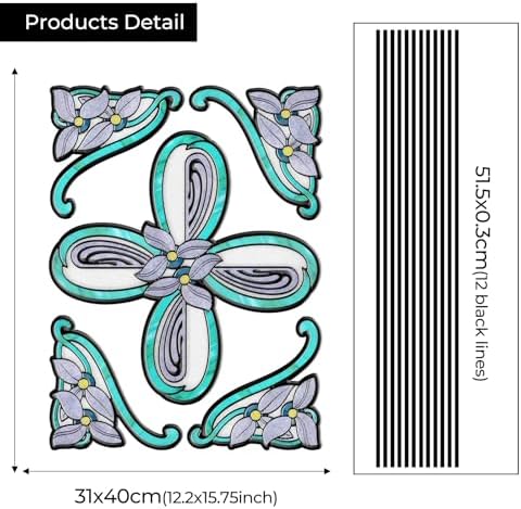 ADD.HERES Stained Glass Window Film, Window Film Decorative, 11.8" x 15.7" - Image 2
