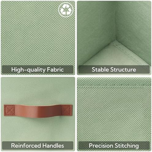 GRANNY SAYS 11 Inch Fabric Storage Cubes, 6-Pack, Sage Green - Image 6