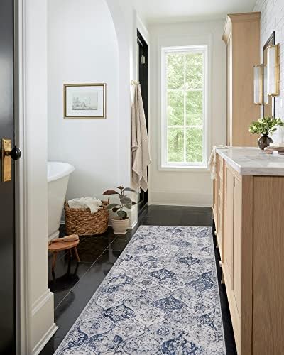 Lahome Moroccan Washable Runner Rug, 2x6 Blue Kitchen Runners for Hallways - Image 5
