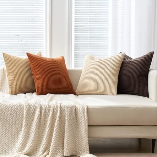 MIULEE Fall Decorative Throw Pillow Covers Chocolate Brown Rust 18x18 - Image 5