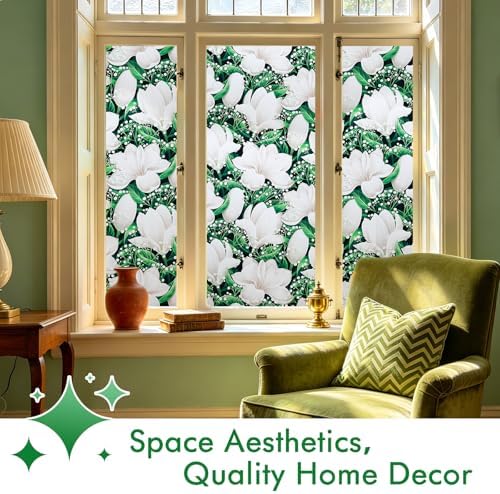 SOMWISE Frosted Window Privacy Film, Decorative Sun Heat Blocking, Anti UV - Image 4