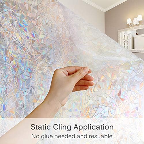 Volcanics Window Privacy Film, Stained Glass Rainbow Cling, 29.5" x 78.7" - Image 5