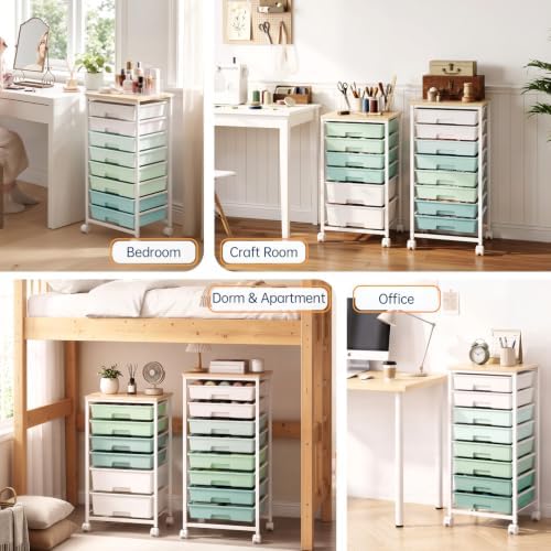 Delamu Rolling Storage Cart with 8 Drawers, Utility Craft Storage Cart - Image 7