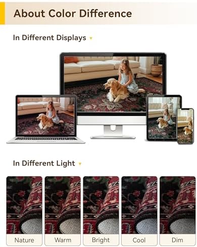 RELEANY Washable Area Rug, Large 10'x12', Red/Black - Image 7