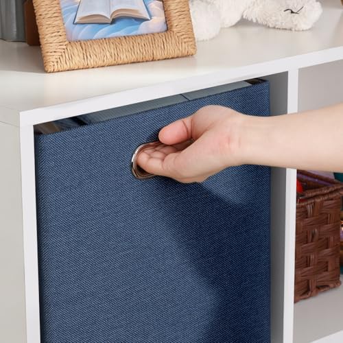 Posprica 13x13x13 Storage Cube Basket Bins, Set of 4, Army Blue - Image 6