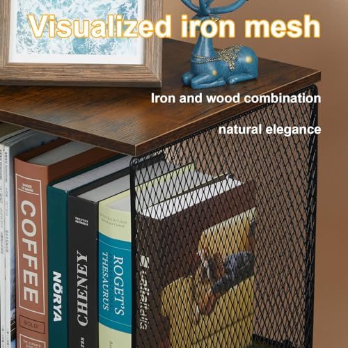 Dmevkic 2 Cube Organizer Bookshelves DIY Variable Stackable Cube Storage Organizer for Kid Bedroom,Living Room,Small Bookshelf Black Brown Wooden - Image 5