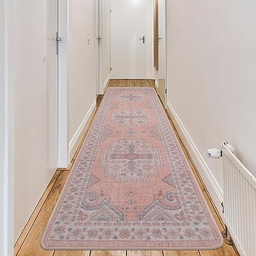 Srugn Washable Kitchen Runner Rug 2x8 Rug Runners for Hallways- Light Pink - Image 5