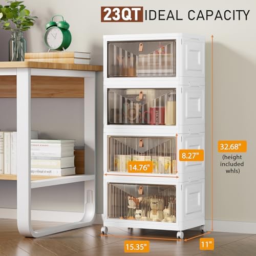 Wise Oannes Closet Organizers and storage, Storage cabinet with Wheels, 23QT, White - Image 2