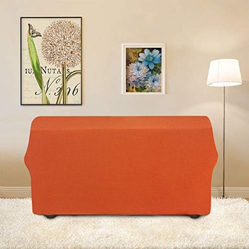 Easy-Going Stretch Loveseat Couch Covers Washable Orange - Image 4
