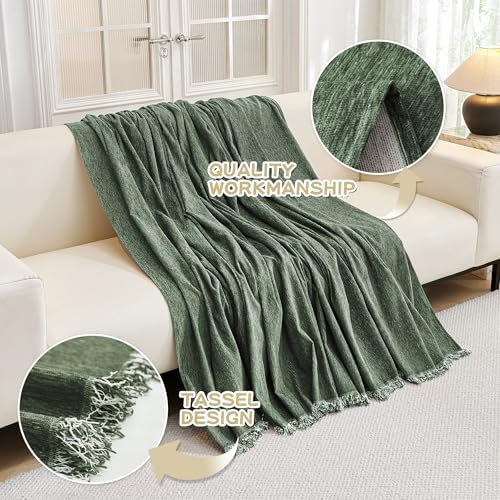MYSKY HOME Couch Cover for Dogs Washable Couch Covers Couch Covers for Sofa Couch Cover 2 Cushion Sofa Non Slip Dogs Furniture Protector Chenille Sofa Covers for Pets, 71"x102", Moss Green - Image 4