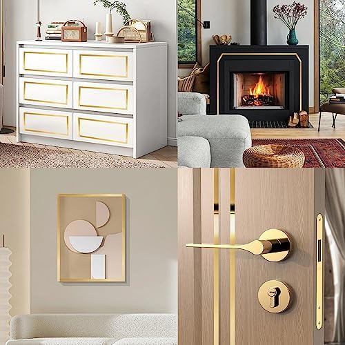 Gold Metalized Mirror-Like Finish Molding Trim, Peel and Stick Strip for Mirror Frame, Wall, Fireplace and Home DIY Decoration (16.4 ft x 1.6 inch) - Image 5
