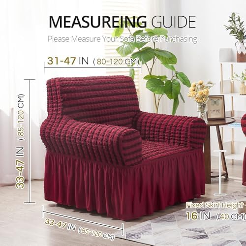 NICEEC Arm Chair Covers Armchair Covers Universal Slipcovers with Skirt - Image 6