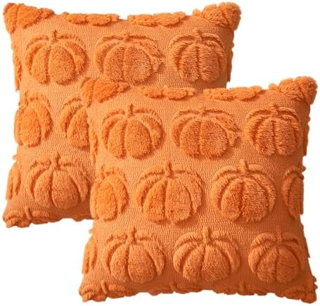 MIULEE Fall Pillow Covers Pumpkin Fall Decor 16x16 Orange - Image 7