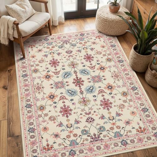 Rugxara 3x5 Entryway Rug,Pink Washable Area Rug by Rugxara
