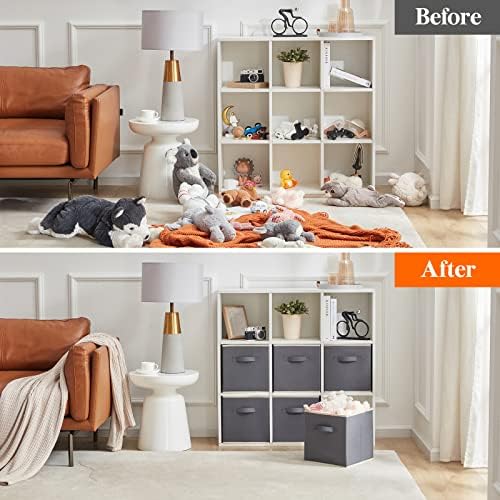Lifewit Storage Cubes, 11 Inch Organizer Bins, 18L Gray, 6 Packs - Image 5