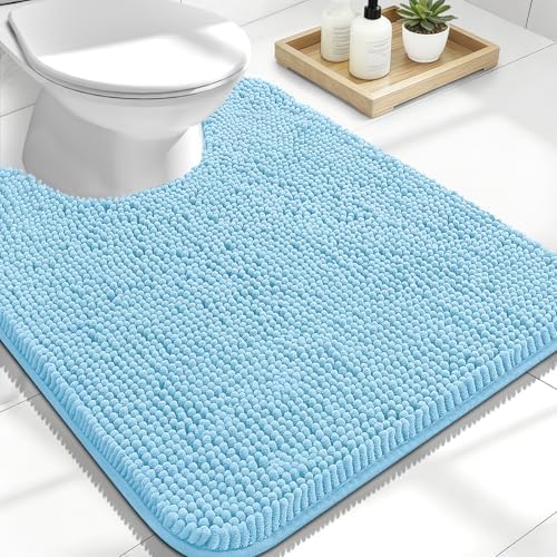 OLANLY Toilet Rugs U-Shaped 24x20, Soft Absorbent Chenille Contour Rugs by OLANLY
