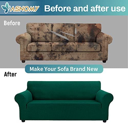 Stretch Couch Covers for Sofa Washable, 3 Cushion Couch,Blackish Green - Image 6