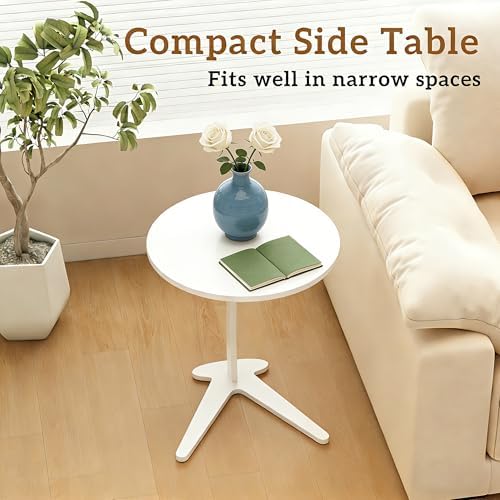 15 '' Couch Tables That Slide Under, C Shaped End Table, White (Medium) - Image 4