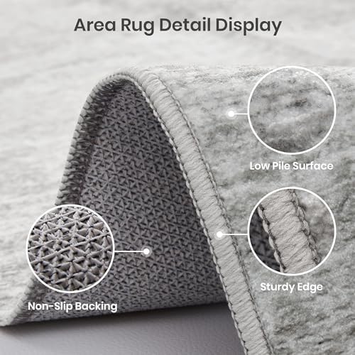Valenrug 9x12 Area Rug Non Slip, Large Washable Rugs for Living Room Grey - Image 4