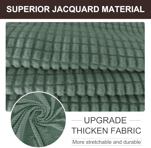 U-NICE HOME Oversized Stretch Loveseat Couch Cover, Cyan - Image 4