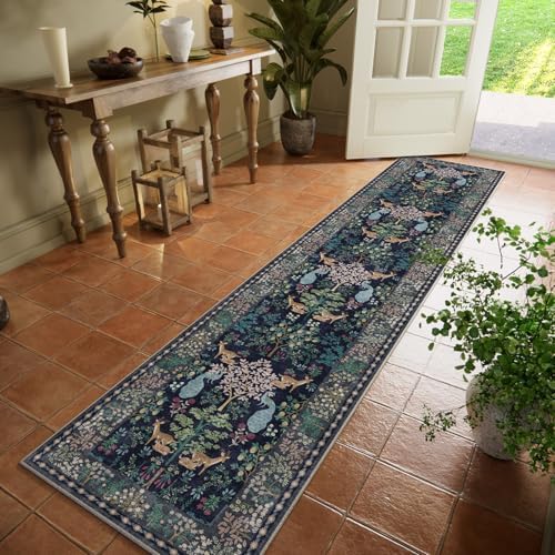 Washable Runners for Hallways Kitchen Rug: 2'x10' Runner Rugs Stain Resistant Non Slip Low Pile Soft Carpet Runners Rug for Bedroom Entryway Indoor Beside Bathroom Laundry Room by palohom