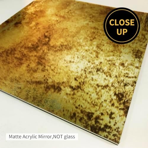 LiveInUrban Acrylic Antique Mirror Wall Panels, Gold Brown Stone - Image 6