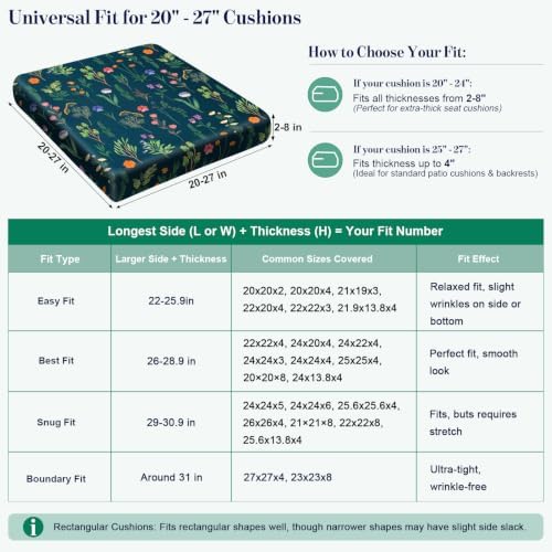 8Pcs Patio Cushion Covers Stretch Outdoor Furniture Protector Slipcovers - Image 3