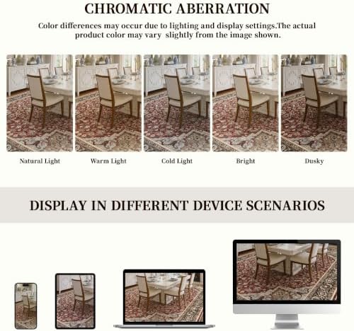 8x10 Vintage Area Rug for Living Room - Non-Slip Backing Rugs Red Brown - Image 6