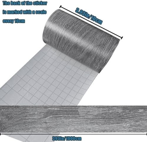YESUS Dark Grey Wood Grain 3D 10M Wallpaper Frame Removable PVC Waterproof Peel and Stick Wallpaper,Bathroom Frame Sticker Wall Decor 3.93" x 32.8" - Image 3
