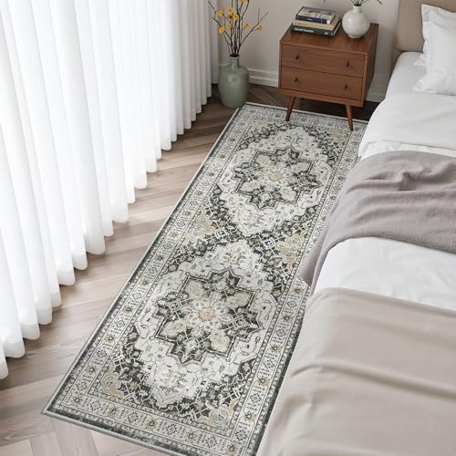 Madane Hallway Runner Rug 2x5 Washable Entry Rugs Non-Slip, Black by Madane