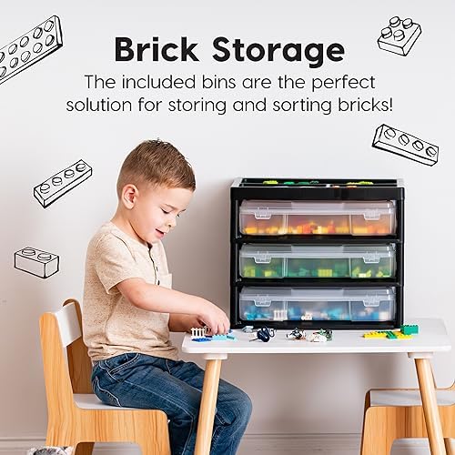 IRIS USA Desk Organizer |Made in USA| 3-Tier Cases - Black/Clear - Image 2