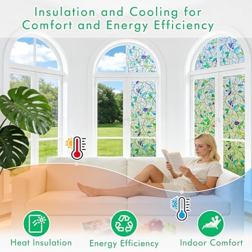 Upgraded Window Privacy Film Day & Night, Heat Blocking Anti-UV Save Energy - Image 3